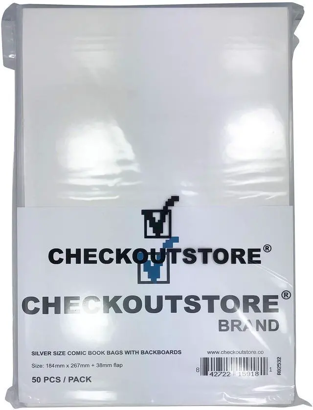 Main image of (500) Crystal Clear Comic Book Resealable Bags with Backing Boards (Silver Age - White)