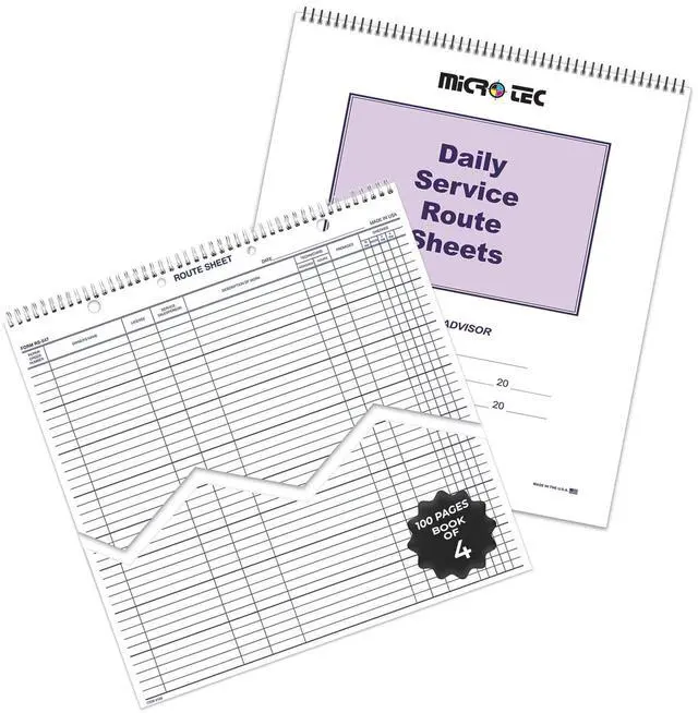 Main image of Automotive Service Route Sheets Heavy-Duty Spiral Bound 12"x15" Daily Schedule & Appointment Planner Tag Stock with Blue Ink for Service Departments & Repair Shops 100 Sheets/Book (Book of 4)