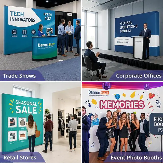 Alt view image 4 of 7 - Fabric Pop Up Straight Display Frame Only, Aluminium Hardware Stand for Trade Show Backdrop Booth, Portable Exhibition Display (10 x 8 ft)