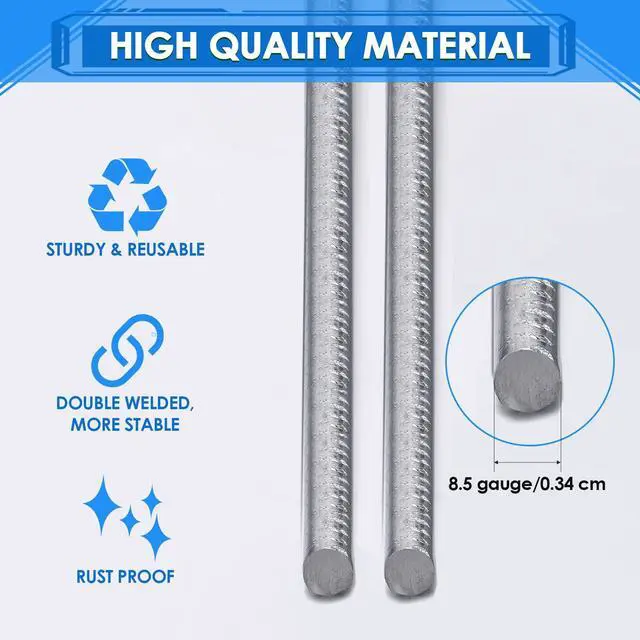 Alt view image 3 of 7 - 100 Pcs H Stakes for Yard Signs 30'' x 10'' Metal Heavy Duty H Frame Wire Stakes Weatherproof Metal Holder for 250 Anniversary USA 4mm 5mm Corrugated Signs Board Guidepost Yard Decor