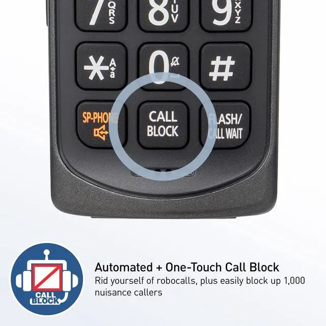 Alt view image 4 of 7 - DECT 6.0 Expandable System, Cordless Phones with Answering Machine and Call Blocking - 5 Cordless Phones 5 Handsets - KX-TGE645M (Metallic Black)