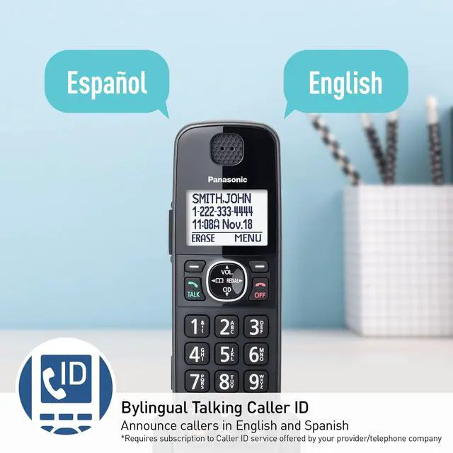 Alt view image 5 of 7 - DECT 6.0 Expandable System, Cordless Phones with Answering Machine and Call Blocking - 5 Cordless Phones 5 Handsets - KX-TGE645M (Metallic Black)