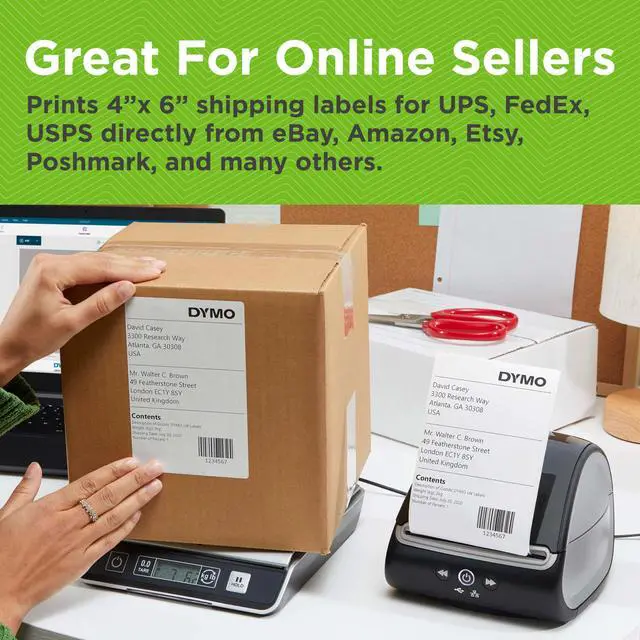 Alt view image 3 of 7 - LabelWriter 5XL Label Printer, Automatic Label Recognition, Prints Extra-Wide Shipping Labels (UPS, FedEx, USPS) from Amazon, Ebay, Etsy, Poshmark, and More, Perfect for Ecommerce Sellers