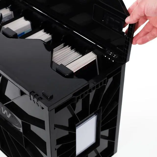 Alt view image 6 of 6 - Long Comic Book Bin - 2 Pack | Heavy Duty Comic Book Storage Box | Stackable Comic Bin Organizer for 300 Comics Each | Acid-Free Plastic Box with Divider & Label Slot