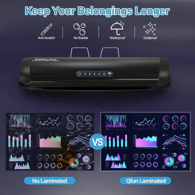 Alt view image 5 of 7 - 3-10 Mil Commercial Laminator Machine with Laminating Sheets, 4-Roller Jam-Free Thermal Laminator Machine 11x17, Fast Warm-up 13 Inch Laminating Machine, Hot Lamination Machine for Office School Home