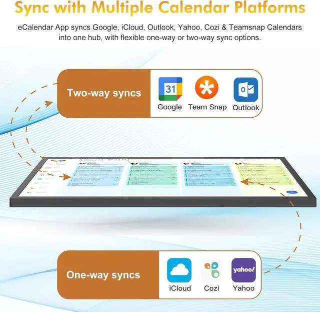 Alt view image 4 of 7 - 24" Digital Calendar Electronic-eCalendar WhiteBoard-Meal-Planner- Display for Family Schedule, To Do List, Star Reward, No Subscription, Sync Online iCloud Outlook via App, Wall Mount, Gifts for Mom