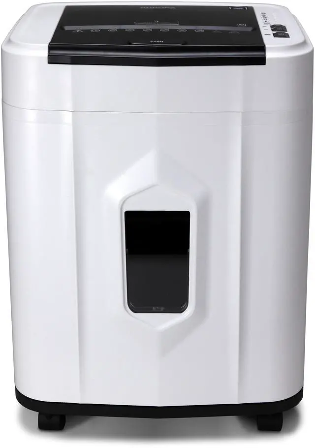 Main image of Professional Grade 120-Sheet Auto Feed Micro-Cut Paper and Credit Card Shredder with 5 Gallon Pullout Basket / 30 Minutes/Security Level P-4 (White/Black)
