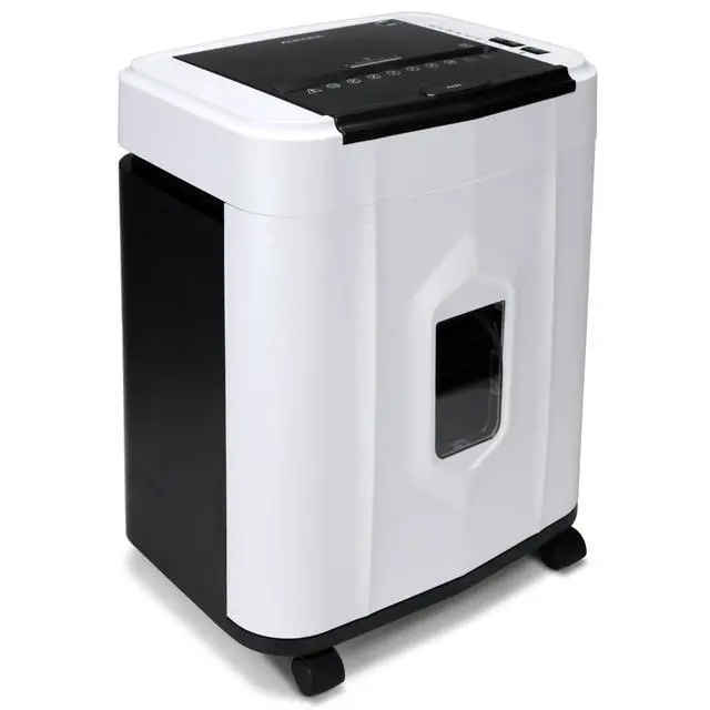 Alt view image 2 of 7 - Professional Grade 120-Sheet Auto Feed Micro-Cut Paper and Credit Card Shredder with 5 Gallon Pullout Basket / 30 Minutes/Security Level P-4 (White/Black)