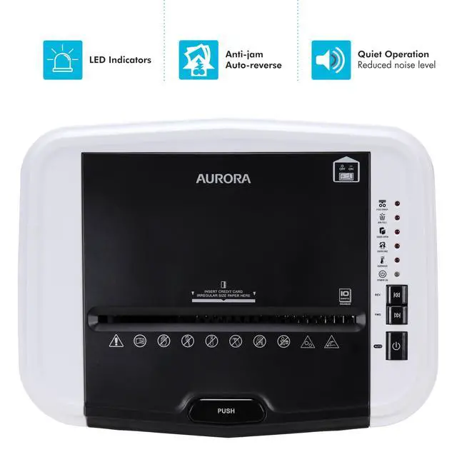 Alt view image 6 of 7 - Professional Grade 120-Sheet Auto Feed Micro-Cut Paper and Credit Card Shredder with 5 Gallon Pullout Basket / 30 Minutes/Security Level P-4 (White/Black)