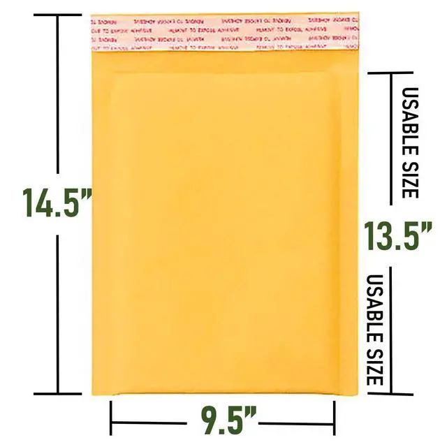 Alt view image 2 of 2 - Kraft Bubble Mailers, Self-Seal, Waterproof & Cushioned Padded Envelopes for Shipping, 9.5 x 14.5 in (Gold) 10 Count (Pack of 10)