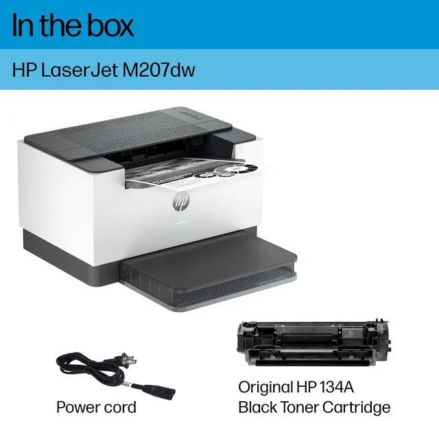 Alt view image 5 of 7 - LaserJet M207dw Laser Wireless Printer, Black and White, Duplex, Best-for-Office