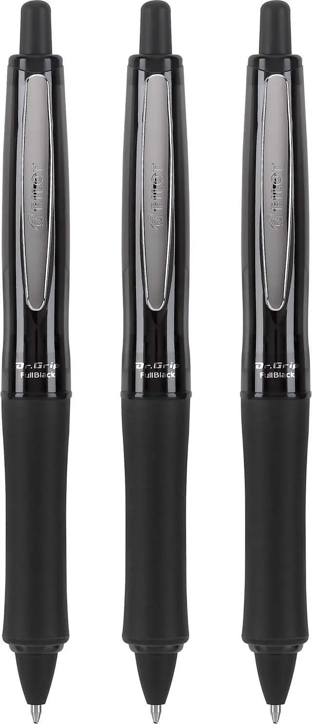 Main image of Dr. Grip FullBlack Refillable & Retractable Ballpoint Pen, Medium Point, Black Ink (14634) (Pack of 24)