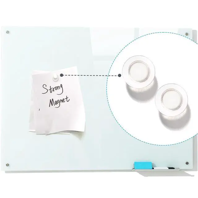 Alt view image 4 of 6 - Magnetic Glass Whiteboard, 24"x36"Frameless Dry Erase Board White Board Surface Wall Mounted for Office, Classroom & Home