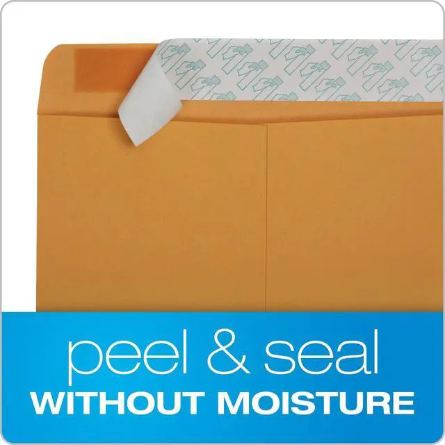 Alt view image 2 of 7 - 9" x 12" Self-Seal Catalog Envelopes, for Mailing, Organizing and Storage, Brown Kraft, Heavy 28-lb Paper, (QUA44562) 100 Count (Pack of 5)