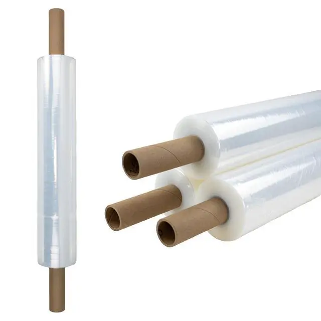 Alt view image 2 of 7 - PSBM Stretch Wrap with Extended Core Handles, 8 Pack, 20 Inch x 1000 Feet, 80 Gauge, Clear, Large Plastic Film for Pallets Moving Storing