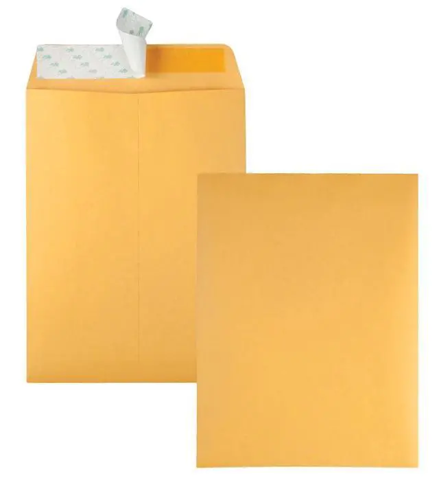Alt view image 4 of 7 - 9" x 12" Self-Seal Catalog Envelopes, for Mailing, Organizing and Storage, Brown Kraft, Heavy 28-lb Paper, (QUA44562) 100 Count (Pack of 5)