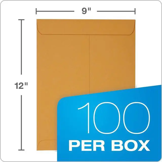 Alt view image 5 of 7 - 9" x 12" Self-Seal Catalog Envelopes, for Mailing, Organizing and Storage, Brown Kraft, Heavy 28-lb Paper, (QUA44562) 100 Count (Pack of 5)