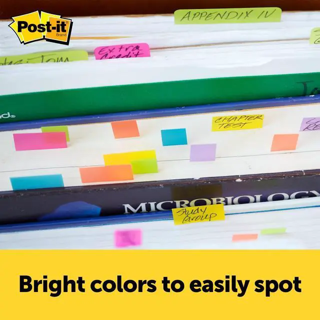 Alt view image 4 of 7 - Page Markers, Assorted Brights, Model 6714AU, 36-Pack | 50 Strips/Pad, 4.7" x 0.3", 4 colors