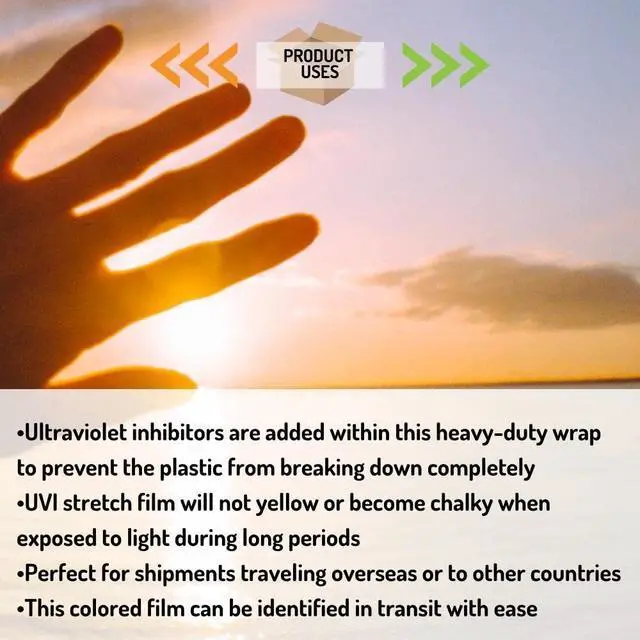 Alt view image 6 of 7 - PSBM UVI Protection Machine Stretch Wrap, 1 Pack, 20 Inch x 5000 Feet, 80 Gauge, Clear Plastic Cling, Hand Shrink Film for Pallet Moving Packing