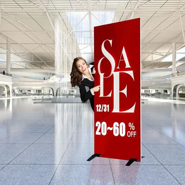 Alt view image 5 of 7 - 32 Pcs / 8 Sets Spider Feet Board Sign Holder Base Heavy Duty Metal Floor Mount Standing Sign Holder for Board Display Show (Base Only) (8)