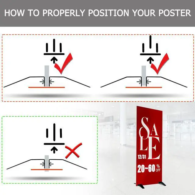 Alt view image 3 of 7 - 32 Pcs / 8 Sets Spider Feet Board Sign Holder Base Heavy Duty Metal Floor Mount Standing Sign Holder for Board Display Show (Base Only) (8)