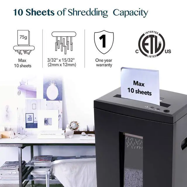 Alt view image 2 of 7 - SD9112 P5 Super Micro Cut Shredder, 10-Sheet, 60 Min, 6Gal Bin, Ultra Quiet, Black