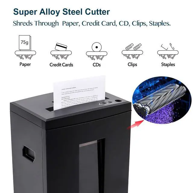 Alt view image 4 of 7 - SD9112 P5 Super Micro Cut Shredder, 10-Sheet, 60 Min, 6Gal Bin, Ultra Quiet, Black