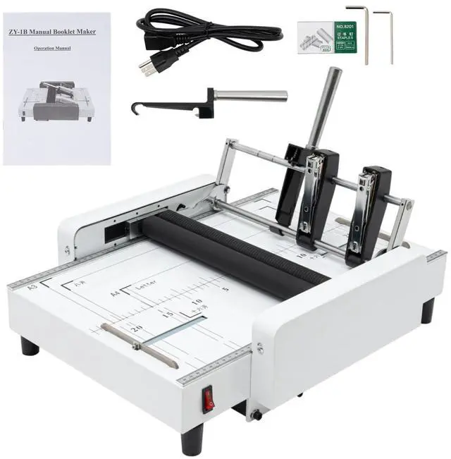 Main image of A3 Folding Binding Machine, 2-in-1 Paper Folder Machine 60W Letter Folding Machine Book Printing Machine Booklet Maker About 200-300 Books/H Max. Binding 20 Sheets with Visible Panel