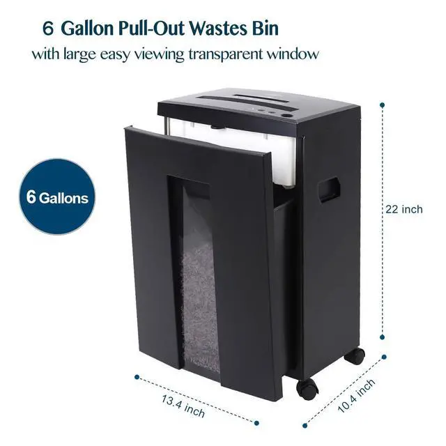 Alt view image 6 of 7 - SD9112 P5 Super Micro Cut Shredder, 10-Sheet, 60 Min, 6Gal Bin, Ultra Quiet, Black