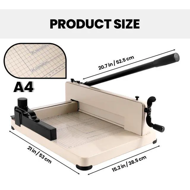 Alt view image 2 of 7 - Heavy Duty Paper Cutter, Guillotine Paper Cutter, A4 12" Stack Paper Trimmer, 400 Sheets Paper Cutters for Office Home School