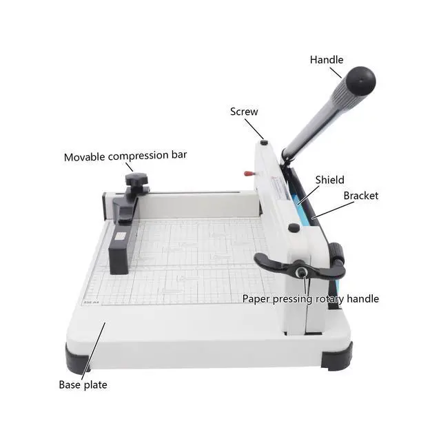 Alt view image 3 of 6 - Paper Cutter Heavy Duty - 400-Sheet A4 Guillotine 1.57in Cutting Thickness Paper Cutter Guillotine Style, Hss Sharp Blade, Safety Lock+Shield, Paper Trimmer for Office/Print Shop(12"-A4)