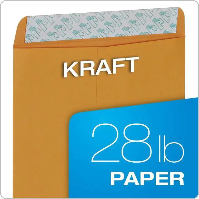 Alt view image 3 of 7 - 9" x 12" Self-Seal Catalog Envelopes, for Mailing, Organizing and Storage, Brown Kraft, Heavy 28-lb Paper, (QUA44562) 100 Count (Pack of 5)