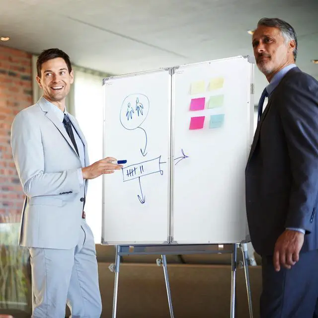 Alt view image 5 of 6 - 72 x 40 Foldable Whiteboard Dry Erase Board Large Tri Folding Whiteboard Magnetic Dry Erase Board, Wall Aluminium Frame and Pen Tray for Office, Home