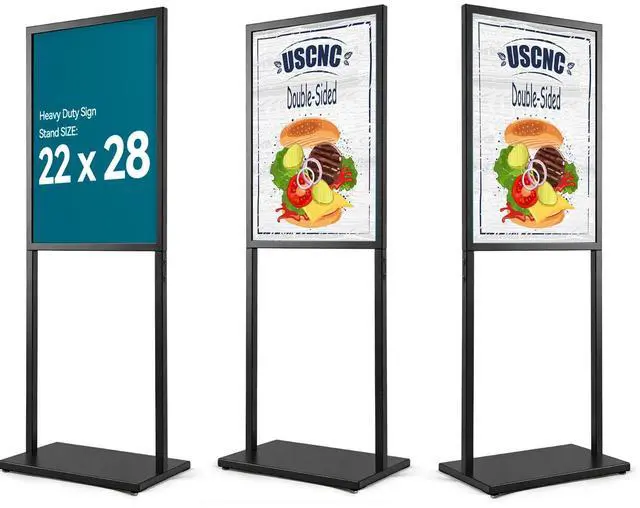 Main image of Black 22×28inch Sign holder floor stand, heavy Duty Pedestal poster banner stand for display,22×28inch slide-in double sided poster sign holder floor standing for board Display (Black 3 Pack)