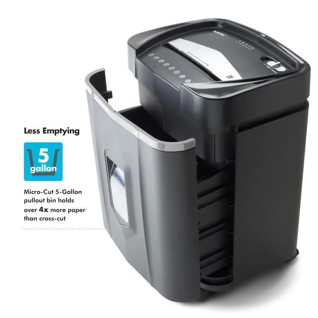 Alt view image 2 of 7 - High-Security 12-Sheet Micro-Cut Paper/CD and Credit Card Shredder with 5 Gallon Pullout Basket / 60 Mins Running Time/Security Level P-4