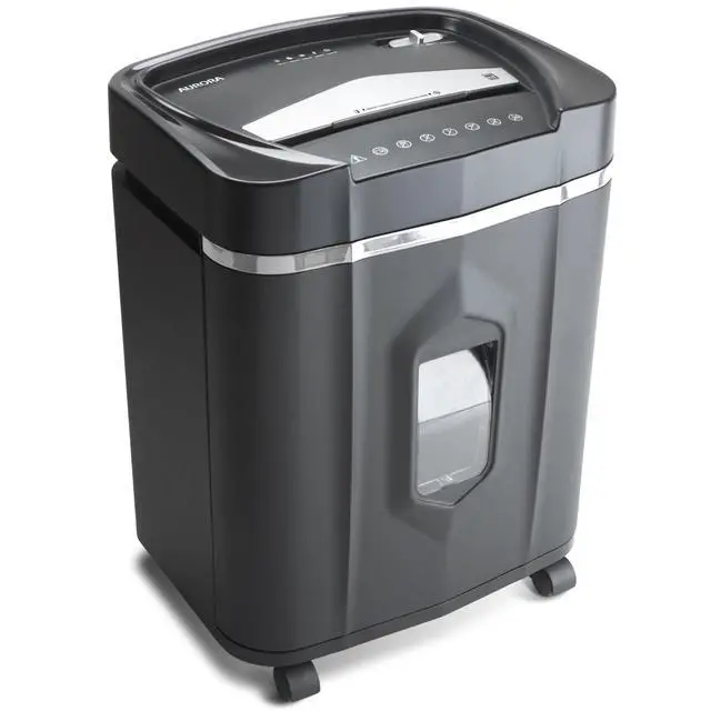 Alt view image 6 of 7 - High-Security 12-Sheet Micro-Cut Paper/CD and Credit Card Shredder with 5 Gallon Pullout Basket / 60 Mins Running Time/Security Level P-4