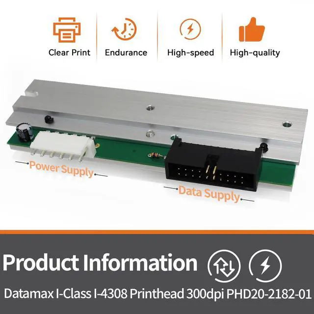 Alt view image 5 of 6 - PHD20-2182-01 New Printhead for Datamax I-Class I-4308 A-4310 Thermal Barcode Printer OEM Replacement 300dpi