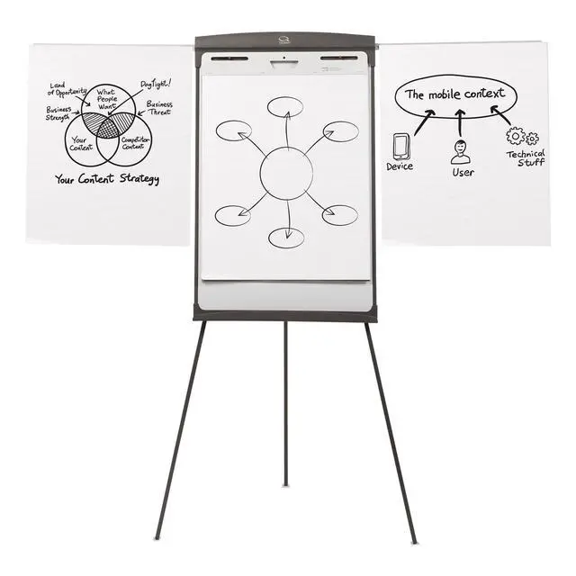 Alt view image 4 of 4 - Standard Magnetic Dry-Erase Easel, Dual-Purpose Writing Board/Flipchart (67E)