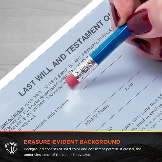 Alt view image 4 of 7 - Advanced Blue Multi-Purpose Security Paper, 7 Features, 8.5 x 11 Inches, 24 lb, 2500 Sheets (04546C)