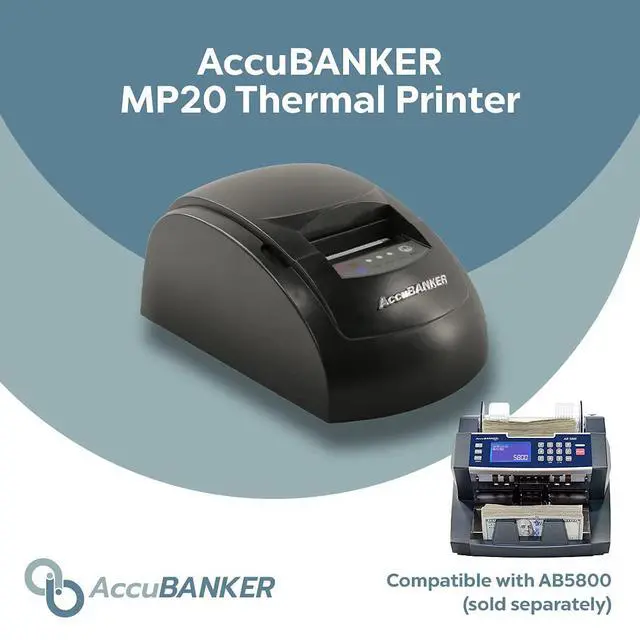 Alt view image 7 of 7 - AccuBANKER MP20-58 Thermal Printer for AB5800 Bill Counter - Prints Reports of Verified Bills, Quick and Easy to Use, Compact Design, Quick Printing Speed, Low Noise Level (AB5800 Compatibility)