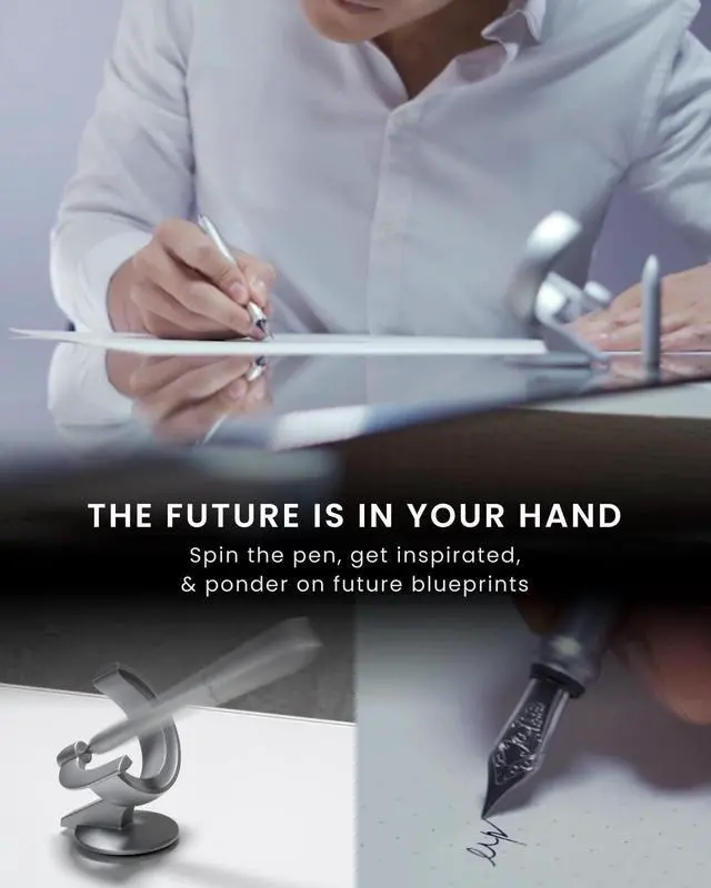 Alt view image 4 of 6 - Hoverpen Future - Luxury Fountain Pen & Rollerball Pen All-In Gift Box, Schmidt Nib (Fine), Converter, Extra Refill, Aerospace Metal, Best Pen Gift Set for Men & Women (Deep Black)