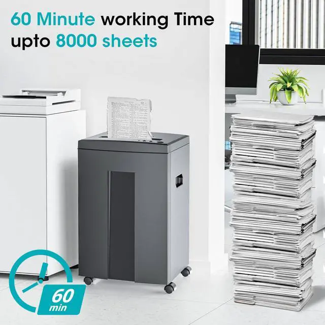 Alt view image 3 of 7 - SD9611 Quiet P4 Cross Cut Shredder, 18-Sheet 60 Min Gray ETL | Ultra quiet P4 cross cut shredder, 18-sheet capacity, 60 mins continuous run, P4 security, ETL certified for home & office