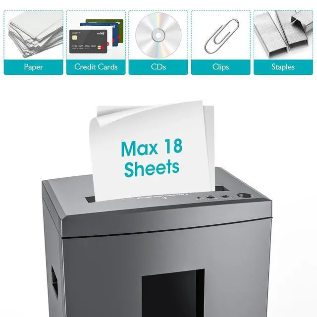 Alt view image 2 of 7 - SD9611 Quiet P4 Cross Cut Shredder, 18-Sheet 60 Min Gray ETL | Ultra quiet P4 cross cut shredder, 18-sheet capacity, 60 mins continuous run, P4 security, ETL certified for home & office