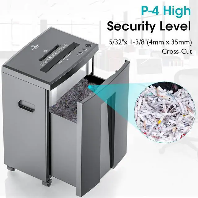 Alt view image 5 of 7 - SD9611 Quiet P4 Cross Cut Shredder, 18-Sheet 60 Min Gray ETL | Ultra quiet P4 cross cut shredder, 18-sheet capacity, 60 mins continuous run, P4 security, ETL certified for home & office