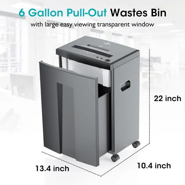Alt view image 6 of 7 - SD9611 Quiet P4 Cross Cut Shredder, 18-Sheet 60 Min Gray ETL | Ultra quiet P4 cross cut shredder, 18-sheet capacity, 60 mins continuous run, P4 security, ETL certified for home & office