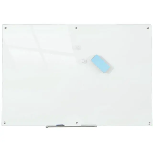 Alt view image 6 of 6 - Glass Whiteboard Magnetic Dry Erase Board 6' x 4', Large Frameless Glass White Boards for Wall Office School Home