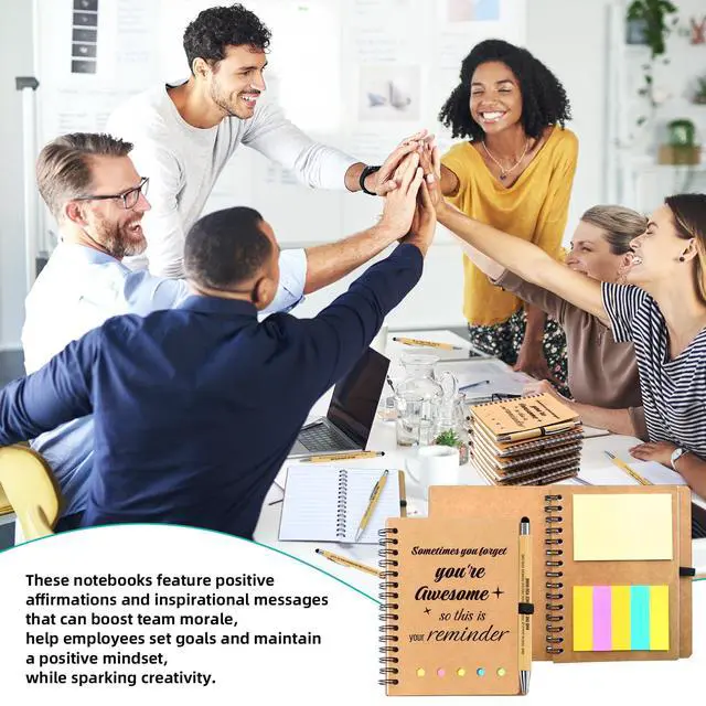 Alt view image 5 of 7 - 320 Pcs/160 Sets Employee Appreciation Gifts Bulk - Inspirational Spiral Notebooks with Motivational Pens, Thank You Gifts,Valentines Gift for Staff, Coworkers,Teacher, Team, Nurse, Office & School