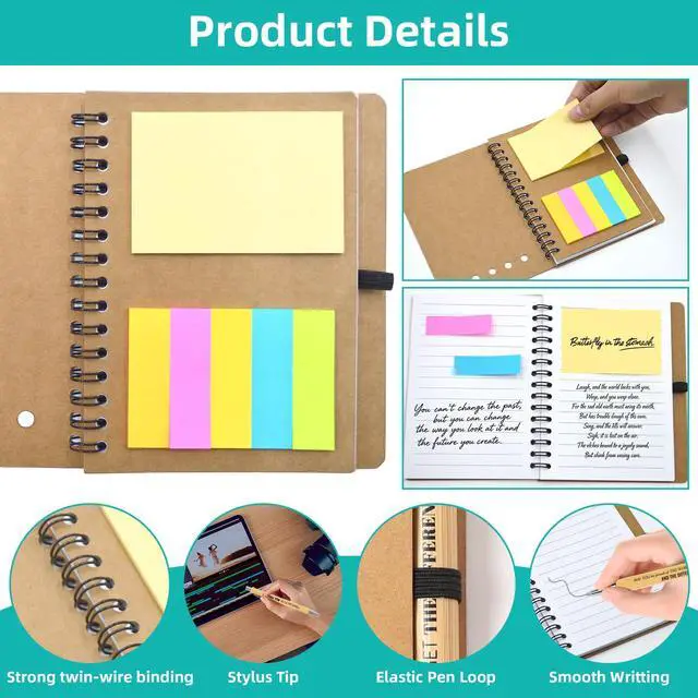 Alt view image 3 of 7 - 320 Pcs/160 Sets Employee Appreciation Gifts Bulk - Inspirational Spiral Notebooks with Motivational Pens, Thank You Gifts,Valentines Gift for Staff, Coworkers,Teacher, Team, Nurse, Office & School
