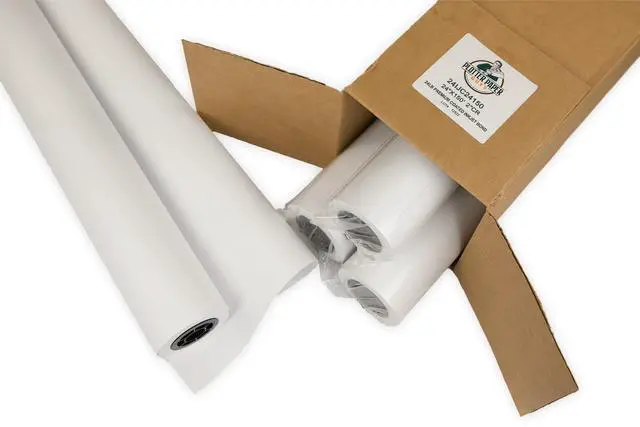 Alt view image 2 of 2 - 24lb Premium Coated Inkjet Bond Paper, 24" x 150', 4 rolls per box