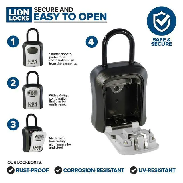 Alt view image 3 of 7 - Key Lock Box for Keys with Code (12 Pack) 4 Digit Combination Lockbox for Keys Outdoor, Portable, Waterproof, Realtor Lock Box